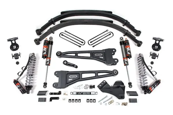 BDS Suspension BDS2211FPE 2023-2026 Ford F250/F350 4wd 5" Radius Arm Suspension Lift Kit, 3" Rear, Leaf Sp Seasonal Sale