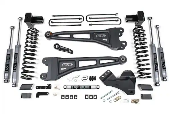 BDS Suspension BDS2212FPE 2023-2026 Ford F250/F350 4wd 5" Radius Arm Suspension Lift Kit, 3" Rear, Leaf Sp Order Now