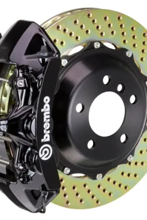 Bargain Brembo 92-98 318i/325i (Excl. xDrive) Front GT BBK 4 Piston Cast 2pc 355x32 2pc Rotor Drilled-Black