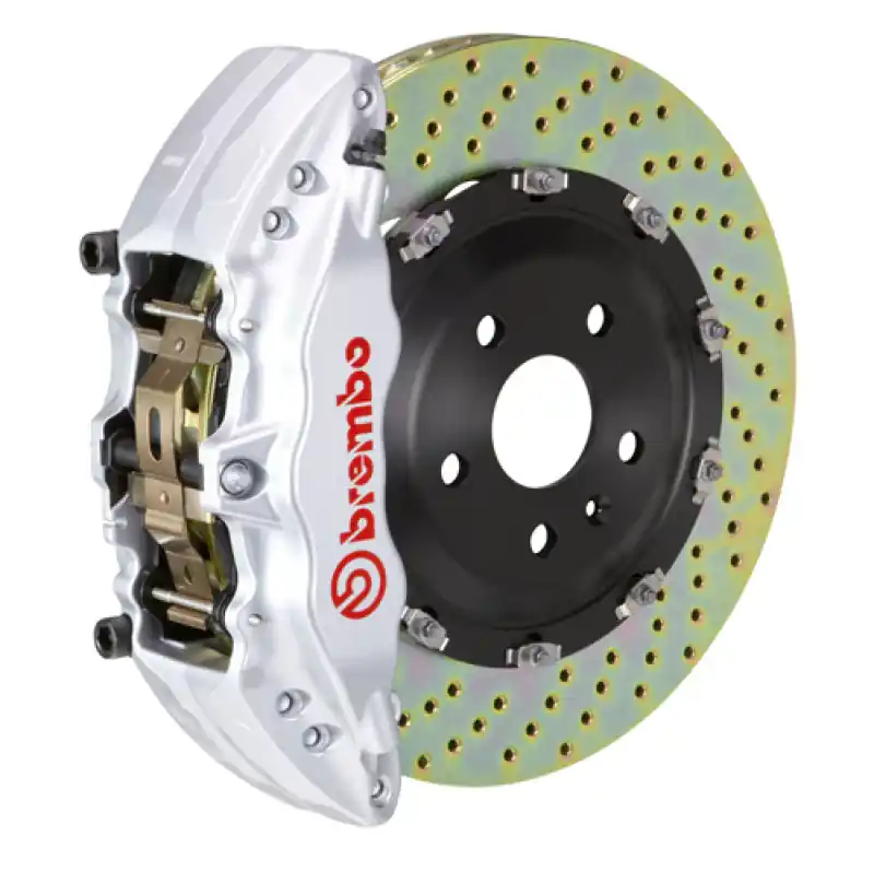 Direct From Manufacturer Brembo 14-18 1500 Sierra w/ Alum Fr Knuckles Fr GT BBK 6Pis Cast 2pc 380x34 2pc Rtr Drill-Silver