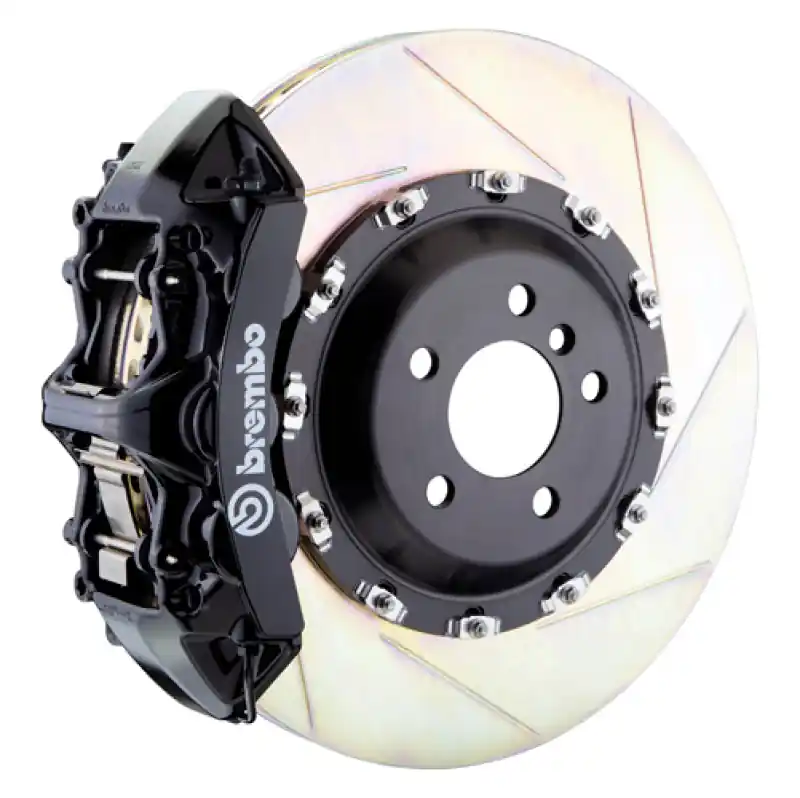 Flash Sale Brembo 03-13 Flying Spur Front GT BBK 6 Piston Cast 411x34 2pc Rotor Slotted Type1 -Black