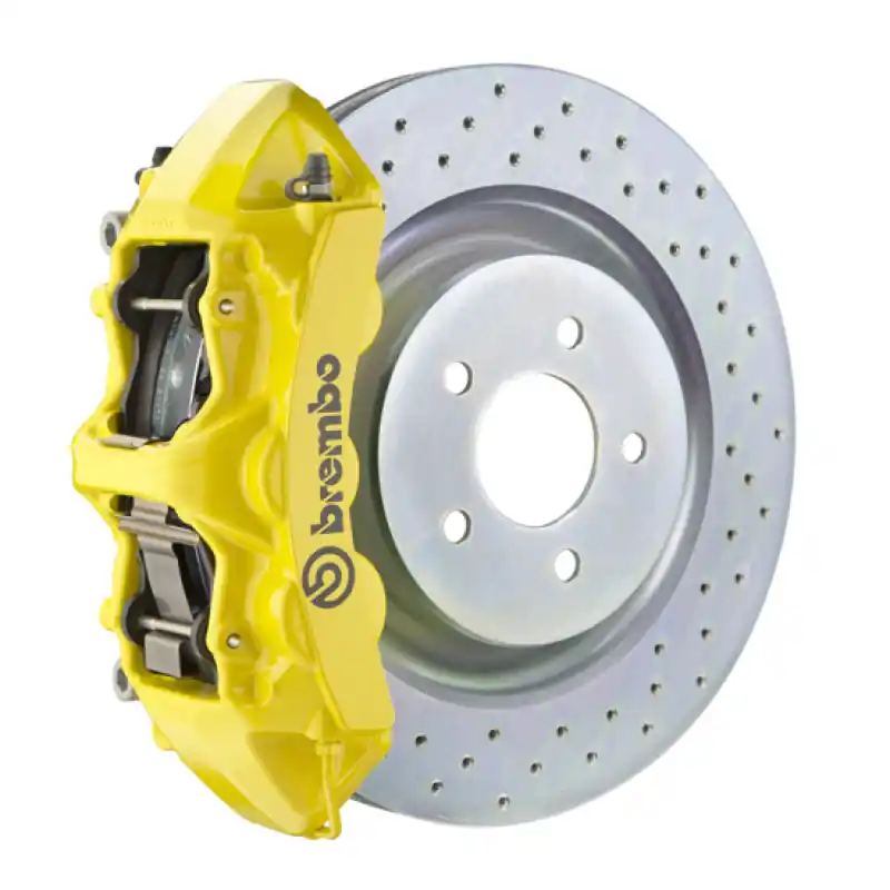 Brembo 16+ Camaro LS/LT/SS Front GT BBK 6 Piston Cast 355x32 1pc Rotor Drilled- Yellow Discount