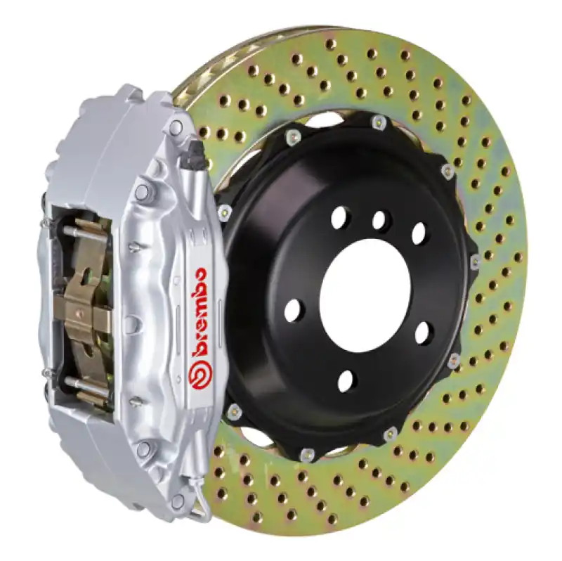 Flash Sale Brembo 99-05 S2000 Front GT BBK 6 Piston Cast 355x32 2pc Rotor Drilled-Silver