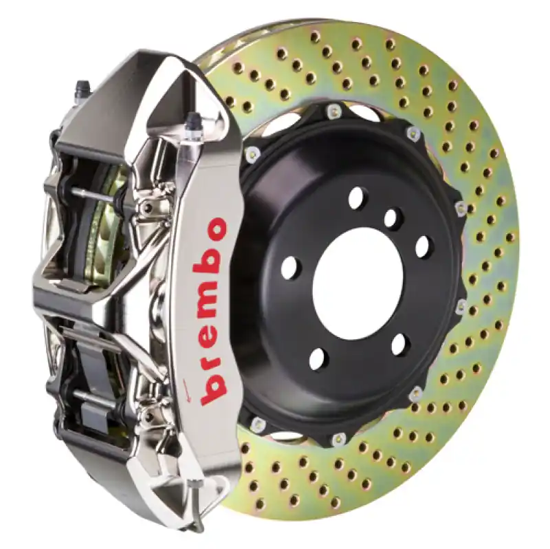Brembo 07-12 335xi Front GTR BBK 6 Piston Billet 380x32 2pc Rotor Drilled- Nickel Price Cut