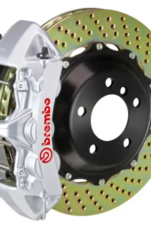 Authentic Brembo 16-18 Focus RS Front GT BBK 6 Piston Cast 380x32 2pc Rotor Drilled-Silver