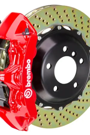 Affordable Brembo 14+ Q50/Q50S (Excl. AWD) Front GT BBK 6 Piston Cast 380x32 2pc Rotor Drilled-Red
