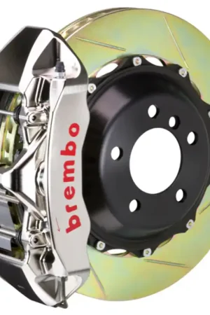Authentic Brembo 08-13 128i/08-13 135i Front GTR BBK 6 Piston Billet 355x32 2pc Rotor Slotted Type1 - Nickel