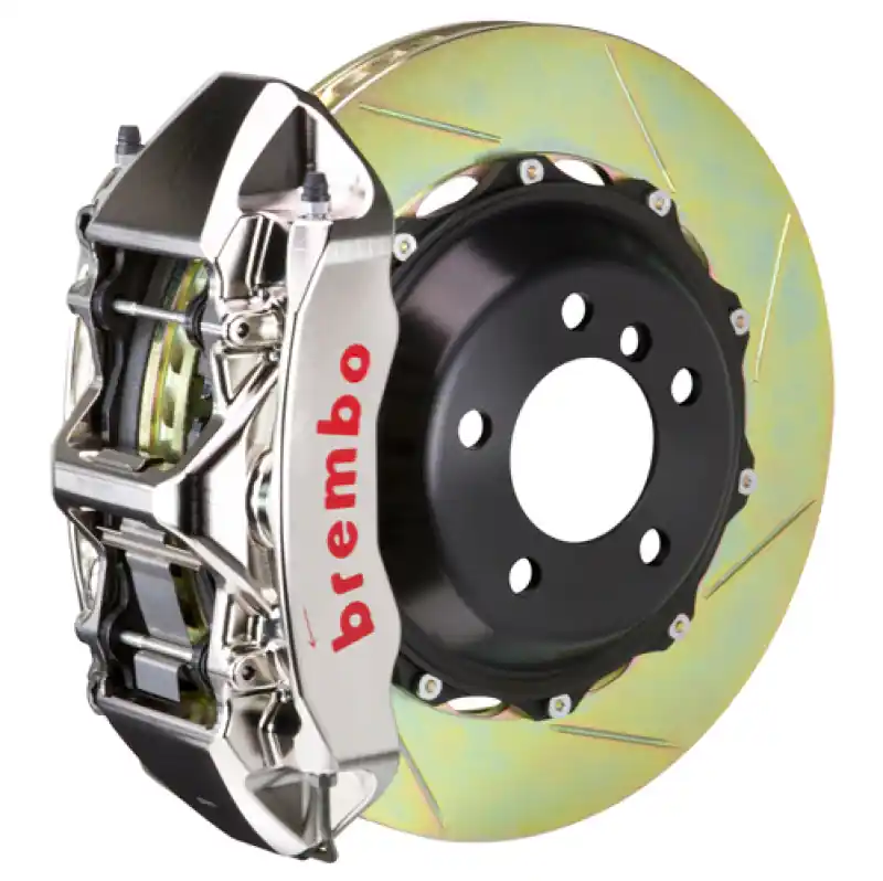 Authentic Brembo 99-05 S2000 Front GTR BBK 6 Piston Billet355x32 2pc Rotor Slotted Type-1- Nickel Plated