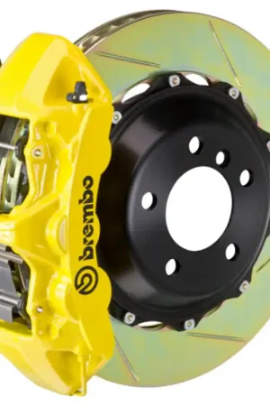 Authentic Brembo 90-05 NSX Front GT BBK 6 Piston Cast 355x32 2pc Rotor Slotted Type-1- Yellow