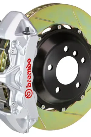 Bargain Brembo 06-08 997.1 (Excl. PCCB) Front GT BBK 6 Piston Cast 380x32 2pc Rotor Slotted Type1-Silver