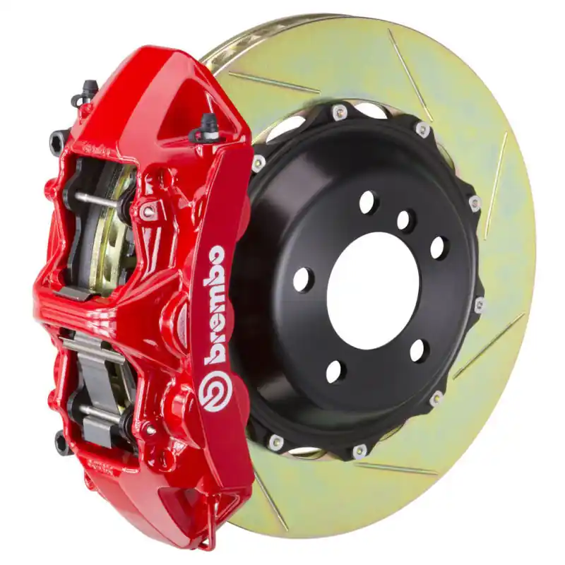 Bargain Brembo 13-17 Q5 3.0T/TDI/Hybrid Front GT BBK 6 Piston Cast 380x32 2pc Rotor Slotted Type1 -Red