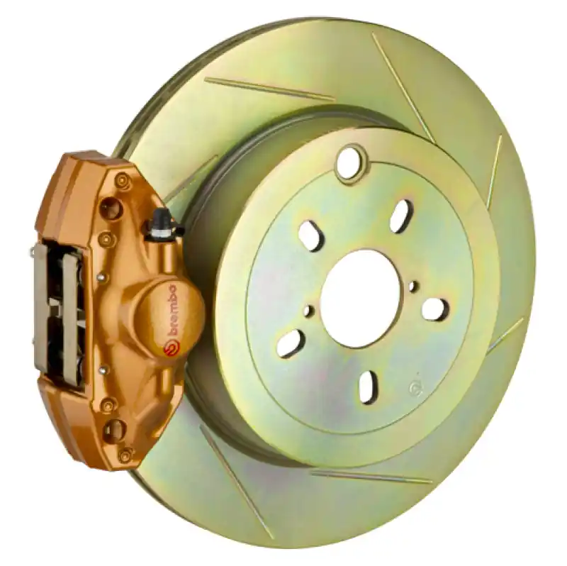 Holiday Sale Brembo 12-16 FRS Exc w/ Elec Park Brake Rr GT BBK 2 Pis Cast 2pc 316 x20 1pc Rtr Slot Type1-Gold