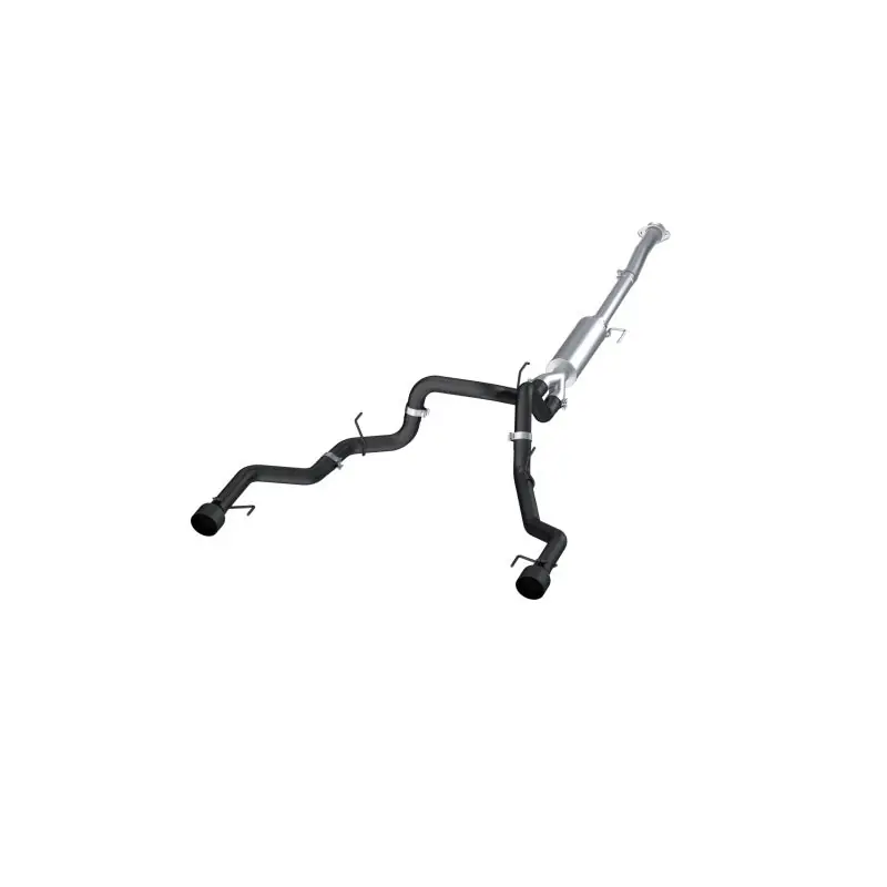 MBRP 22-23 Ford F150 T304 5in OD Black Tip Dual Rear Exit 3in Black Coated Cat Back Exhaust Next Day Delivery