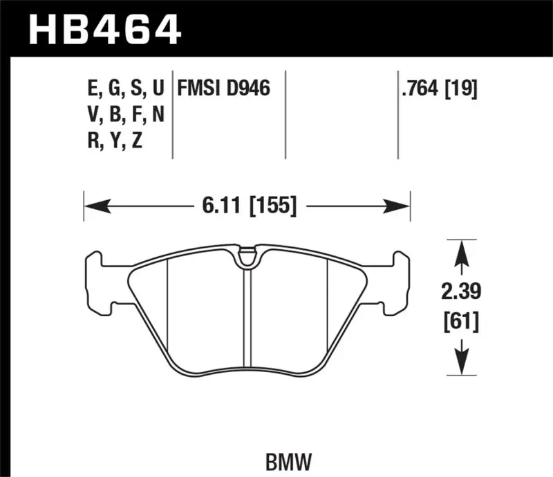 Hawk 01-05 BMW 330Ci 3.0L Base Front ER-1 Brake Pads Grab Now