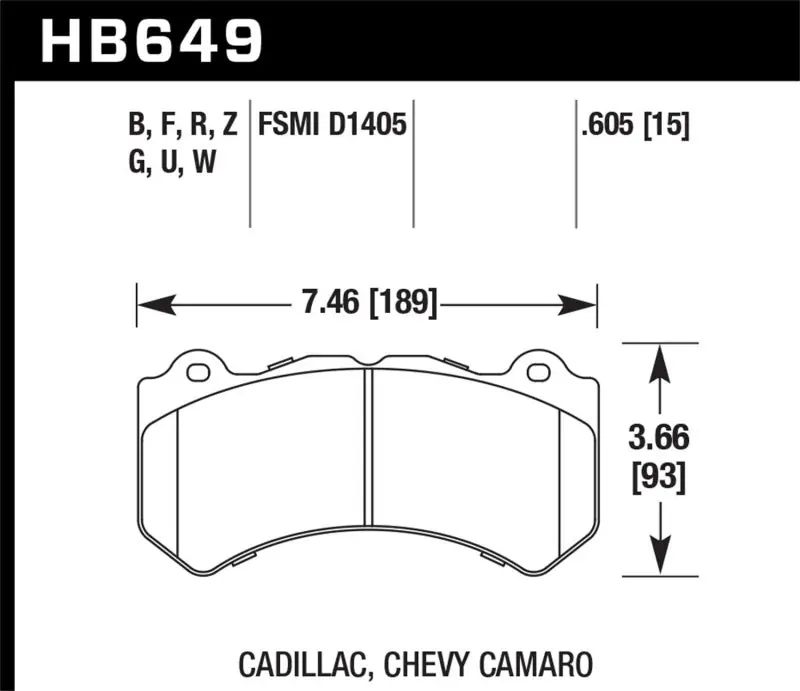 Hawk 14-18 Chevrolet Corvette Front ER-1 Brake Pad Set (J56 brake package) Latest