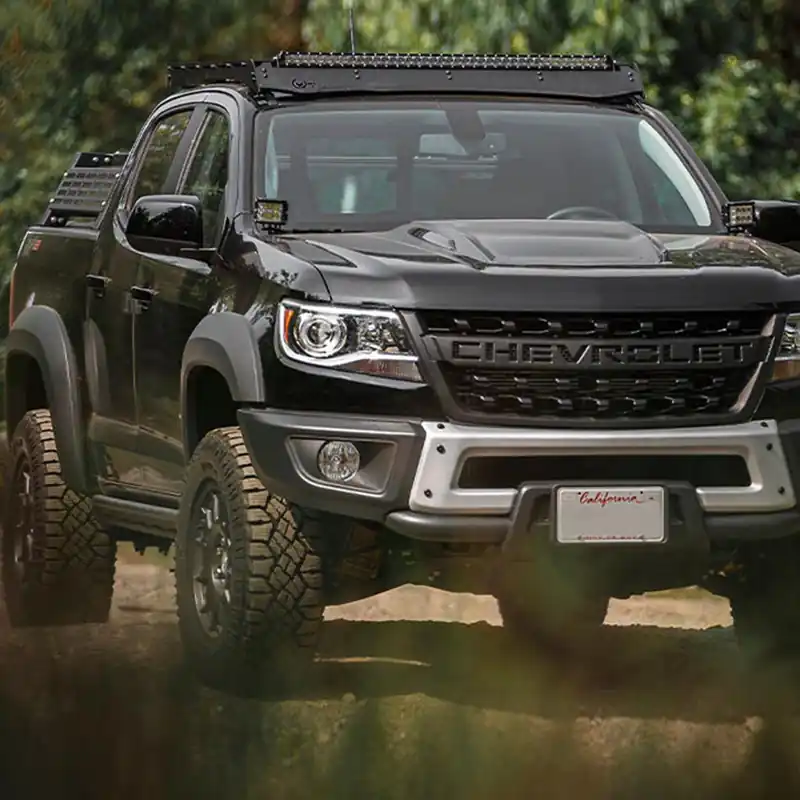 Popular Chevy Colorado Cali Raised LED Bed Rack Short Bed