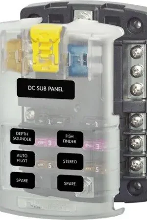 New Release Blue Sea 6 Circuit Fuse Block with Mounting Hardware