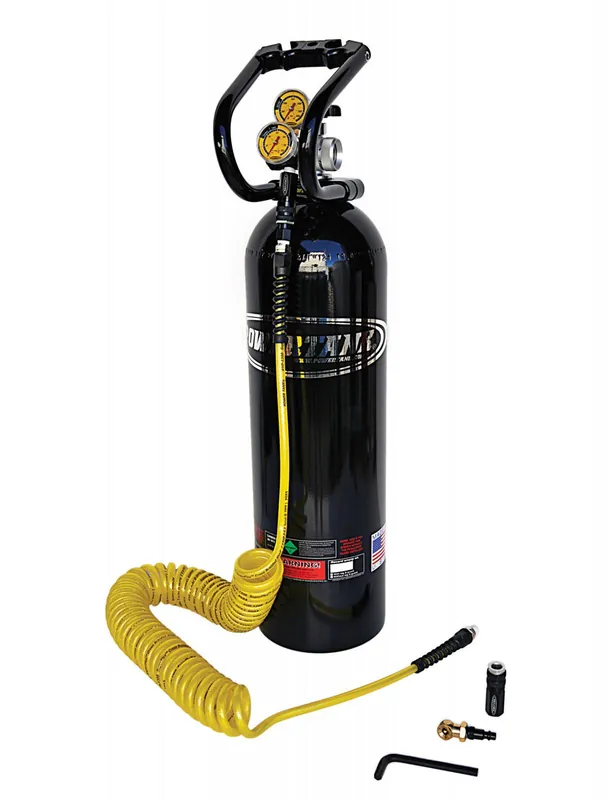 CO2 Tank 15 Lb Basic System 250 PSI Regulator Gloss Black Power Tank - PT15-5300-BK Certified