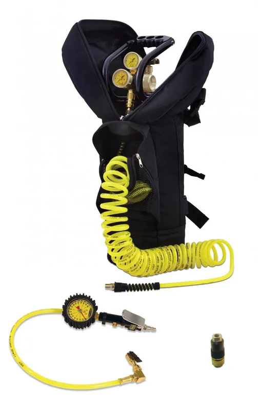 Top Pick CO2 Tank 10 Lb Track Pack Package B System 250 PSI Gloss Black Power Tank - TP10-5250-BK
