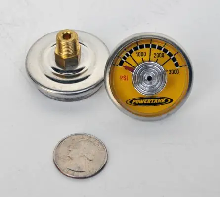 Must Have Spiral Gauge 3000 PSI 1/8 Inch NPT Back Stem Power Tank - GAU-P03K