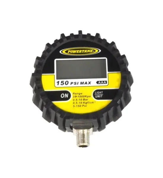 Warranty Included Digital Tire Inflator Gauge 150 PSI 2.5 Inch Diameter 1/8 NPT Threads Lower Power Tank - GAU-0150D
