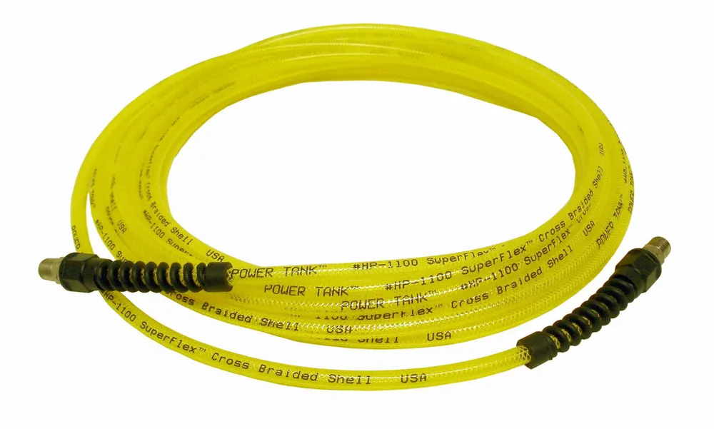 Air Hose 30 Foot Straight Ultraflex 1/4 Inch NPT Male Thread Yellow Power Tank - HSE-ST30 Clearance