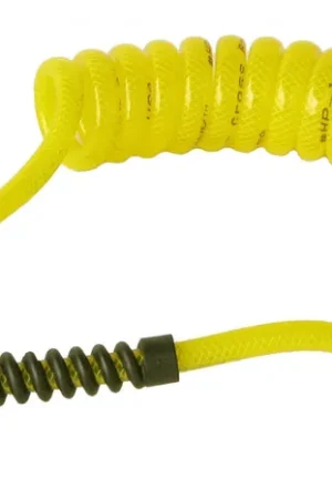 Air Hose 10 Foot Coiled 1/4 Inch NPT Male Thread Superflex High Pressure Yellow Power Tank - HSE-8090 Popular