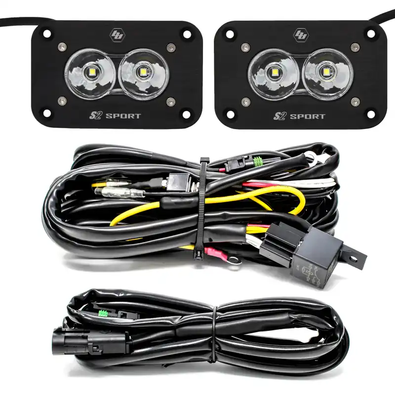 Premium S2 Flush Sport, Pair, LED Work / Scene, Flush Mount, Backup Kit - 125721