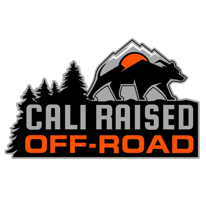 Cali Raised Offroad Window Decal 2 - Stickers Black Orange & Grey Viral