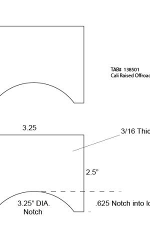 3/16 Steel Tab for Lower Air Bag Bracket to fit 3.25 Dia Axles Most Trucks No Minimum Order