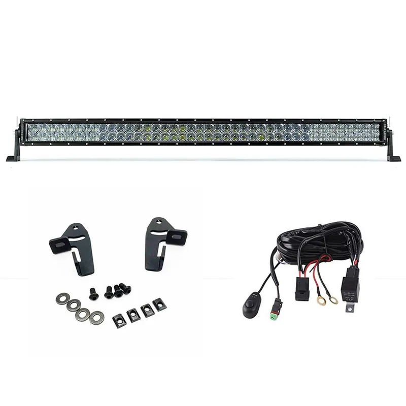 42" Dual Row Combo Beam light bar W/Premium Roof Rack Mounts and Wire Harness Modern