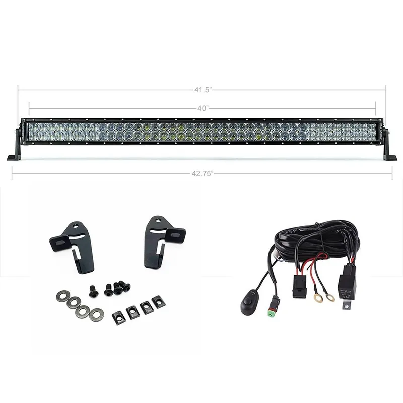 Worldwide Shipping 42" Dual Row Spot Beam light bar W/Premium Roof Rack Mounts and Harness