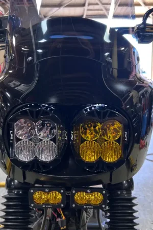 Exclusive A10 Moto 08-17 Dyna Fat Bob Baja Designs Dual LP4 Lighting Bracket