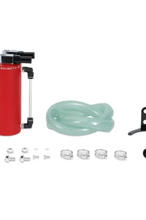 Warranty Included Mishimoto Small Aluminum Oil Catch Can - Wrinkle Red