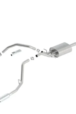 Wholesale Borla 14 Silv/Sierra 1500 C/B S-Type Exhaust/2.75in Into Dual 2.25in Out 4in Tip Split Rear Exit