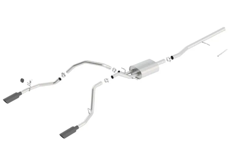 Borla 14 Silv/Sierra C/B Exhaust ATAK 1500 5.3L V8 AT/MT 2&4WD Ext Cab (78.7) WB - Black Chrome Get Yours