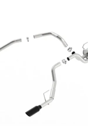 Borla 09-17 Ram 1500 5.7L V8 5in Single Tip Black Chrome Cat-Back Touring Exhaust Through Bumper While Supplies Last
