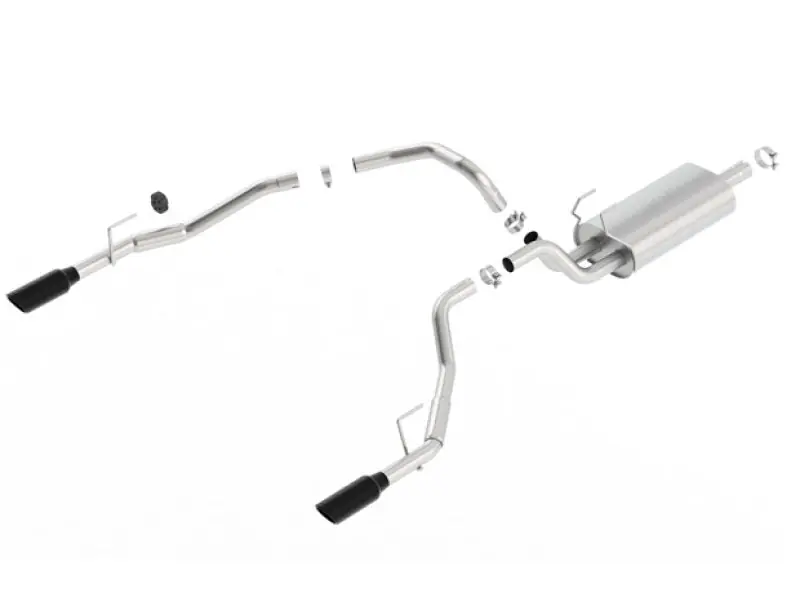 Borla 09-17 Ram 1500 5.7L V8 5in Single Tip Black Chrome Cat-Back Touring Exhaust Through Bumper While Supplies Last