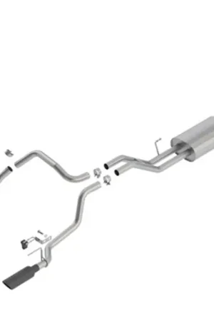 Borla 14-18 Toyota Tundra 4.6L/5.7L V8 AT 2&4WD Crew Max Cat-Back Touring Exhaust - Black Chrome Tip Warranty Included