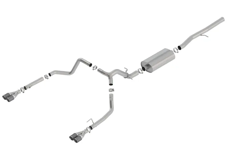 Money Back Guarantee Borla 19 Chevrolet Silverado/GMC Sierra 1500 6.2L SS Touring Catback Exhaust - Carbon Fiber Tips