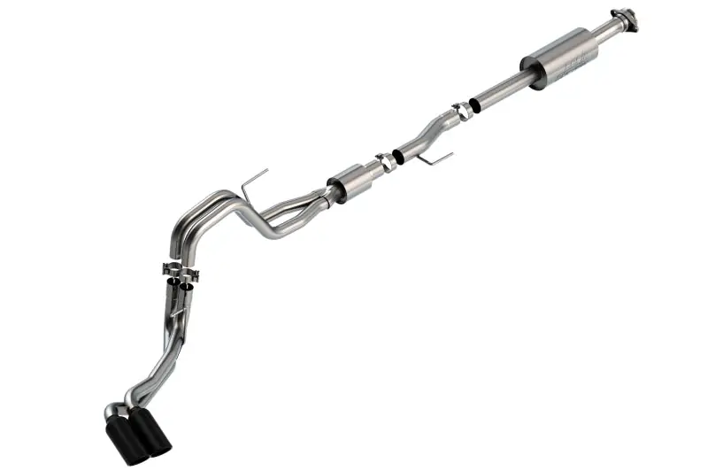 Place Order Borla F-150 2021 5.0L 4dr CC SB EC STB Lariat/KR/Pltm/LTD 3/2.25 DSE Cat-Back S-Type Black CHR Tips