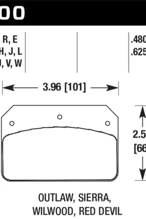 Sale Hawk Wilwood DL/Outlaw/Sierra 12mm HPS 5.0 Street Brake Pads