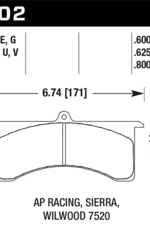 Save Now Hawk AP Racing 6 / Wilwood DTC-30 Brake Pads