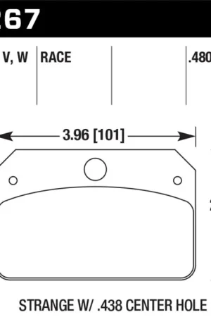 Reduced Price Hawk DR-97 Brake Pads for Strange w/ 0.438in Center Hole