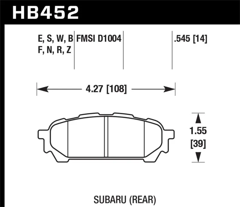 Hawk 03-05 WRX D1004 Performance Ceramic Street Rear Brake Pads Deal