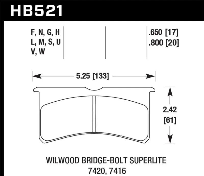 Factory Price Hawk Wilwood Superlite HT-10 Race Brake Pads