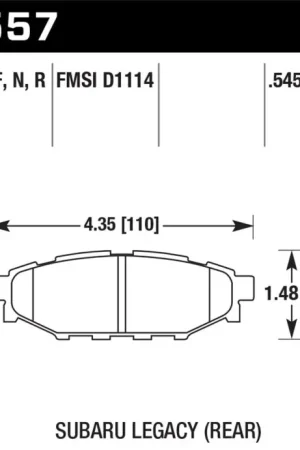 While Supplies Last Hawk 08 WRX Rear HP+ Street Brake Pads
