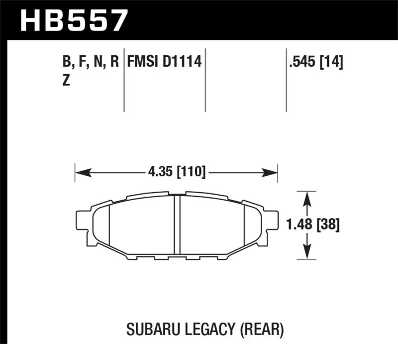 While Supplies Last Hawk 08 WRX Rear HP+ Street Brake Pads