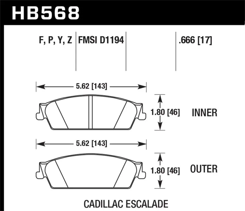 Sale Hawk 07 Chevy Tahoe LTZ LTS Rear Brake Pads