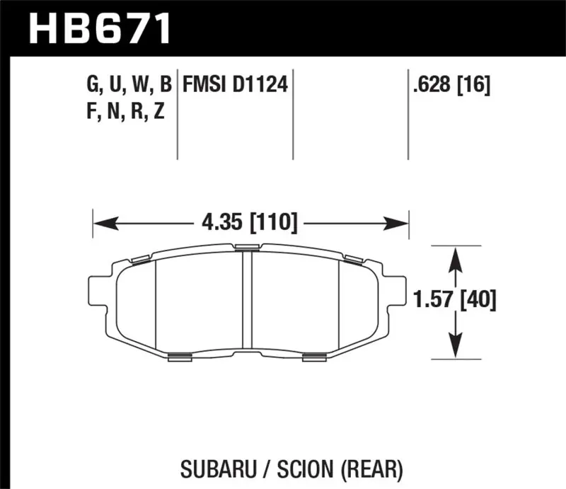 Shop Now Hawk 11+ Subaru Legacy GT Performance Ceramic Rear Street Brake Pads